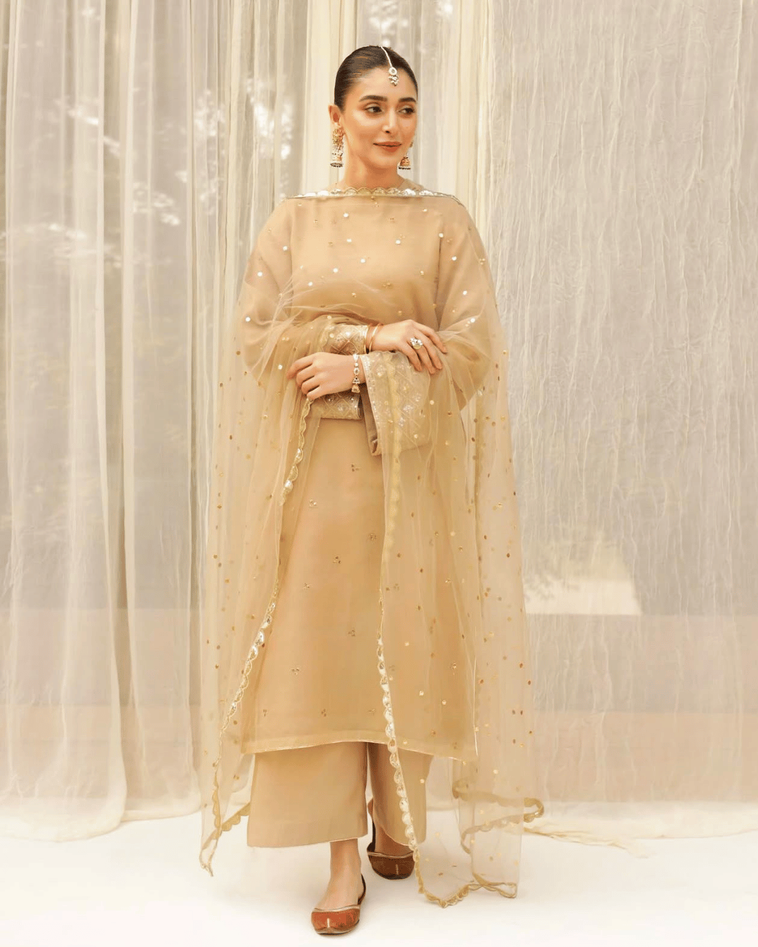 Golden Grace β Luxury Embroidered Suit for Women