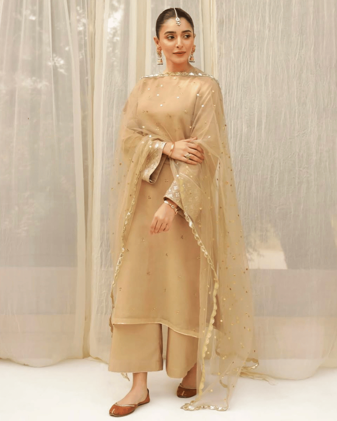 Golden Grace β Luxury Embroidered Suit for Women
