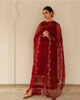 Royal Red Maroon Attire – Luxury 3-Piece Suit for Women 2pcs Stich Suit