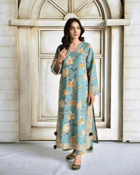Zink Flora – Stylish Summer Suit for Women 2pcs stitch Suit