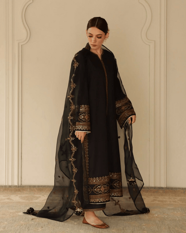 Royal Black Attire – Classic 3-Piece Suit for Women 2pcs Stich Suit