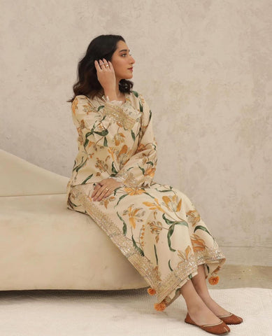 Ivory Flora 2-Piece Stitched Suit 2pcs stitch Suit