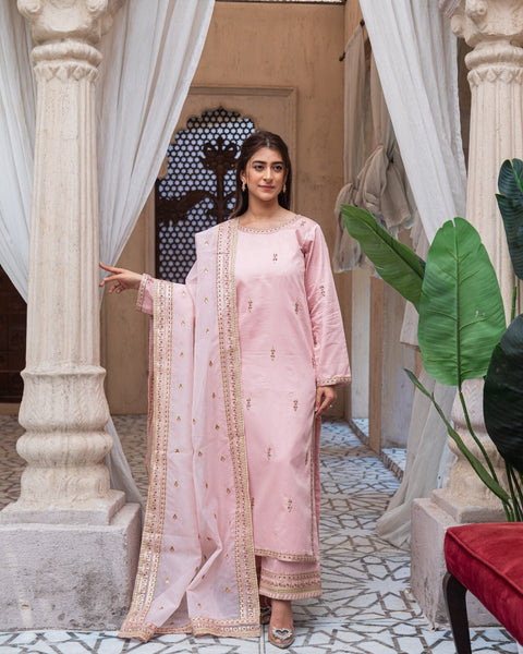 Royal Pink Majesty – Premium Stitched Suit for Women 2pcs Stich Suit