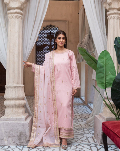 Royal Pink Majesty – Premium Stitched Suit for Women 2pcs Stich Suit