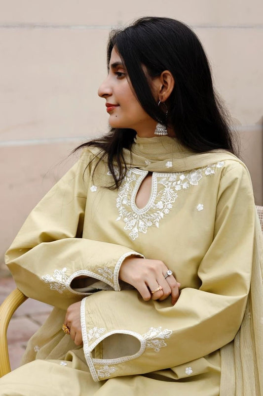 Apple Mist Embroidered 3-Piece Lawn Suit